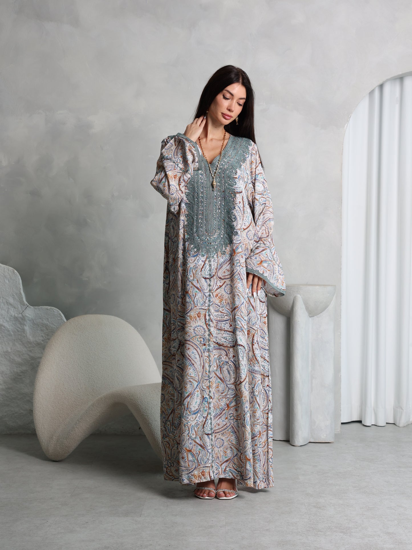 Sage Paisley Kaftan