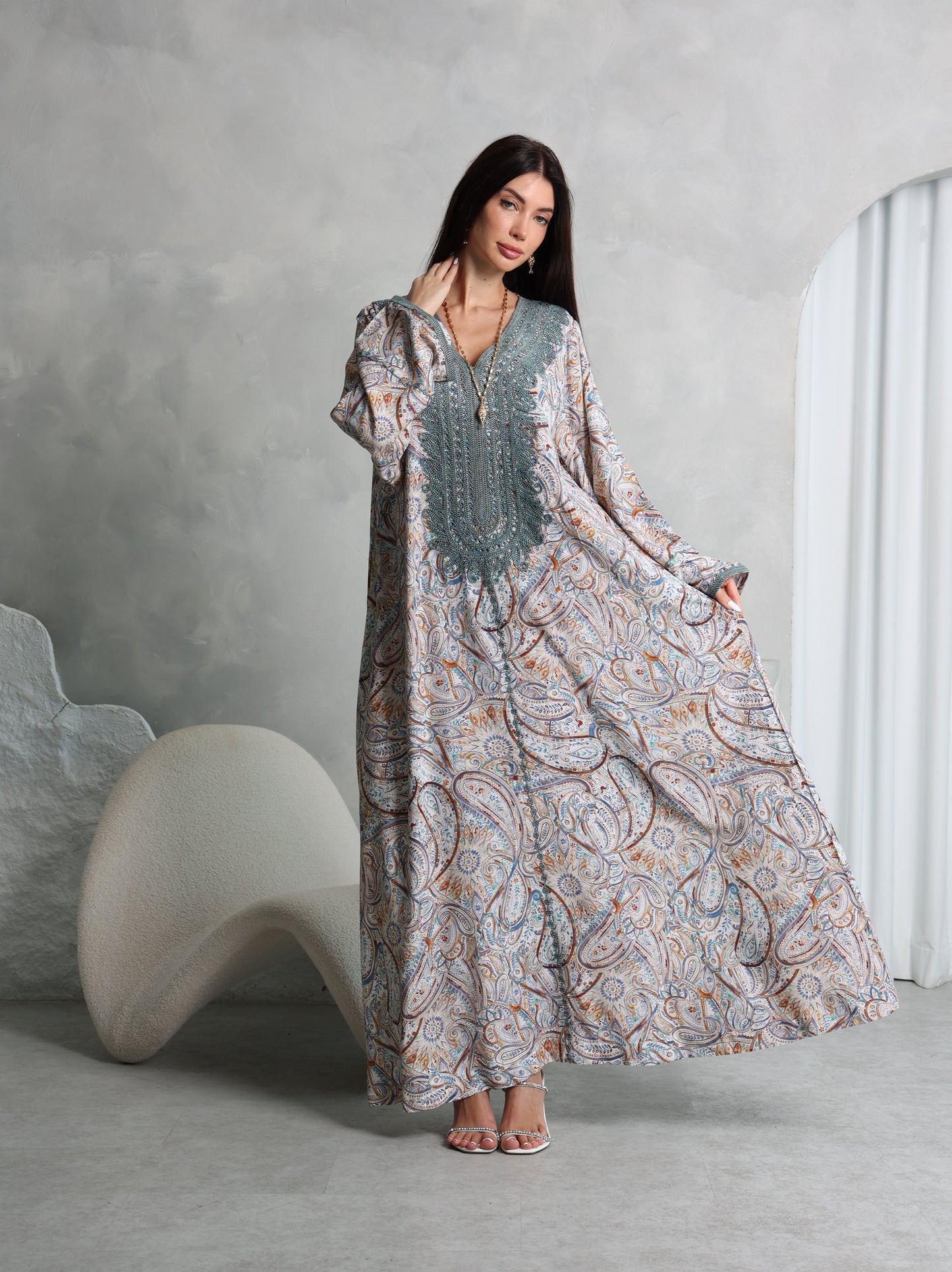 Sage Paisley Kaftan