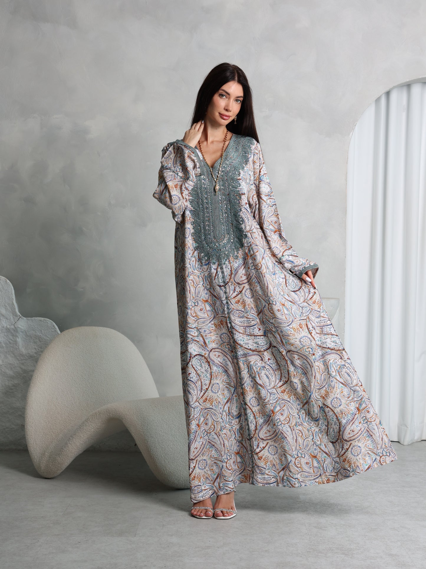 Sage Paisley Kaftan