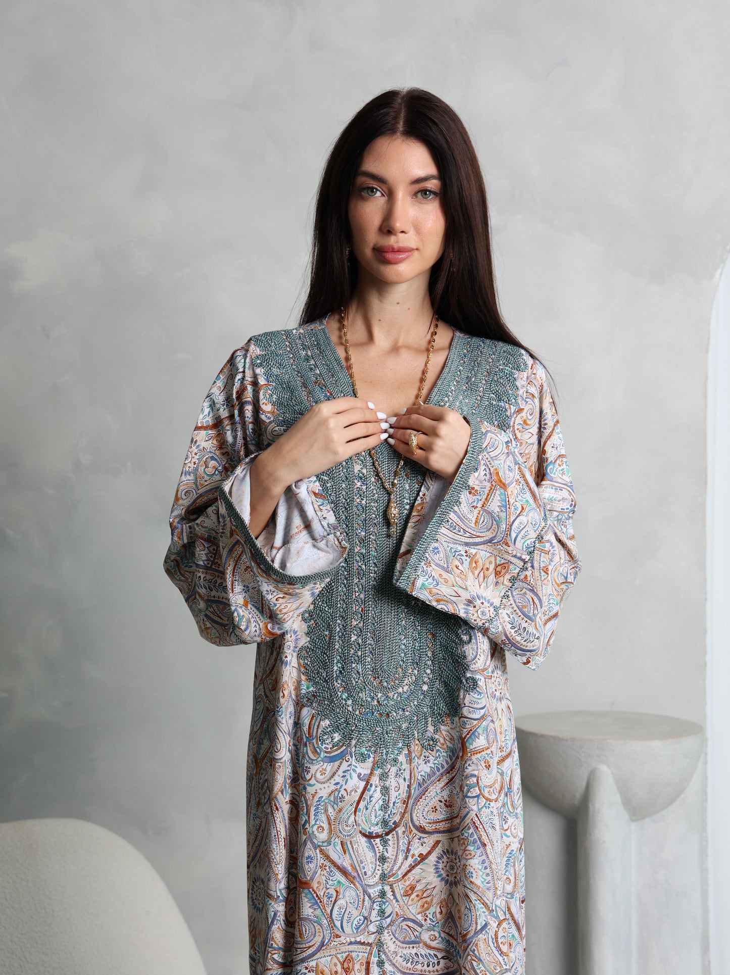 Sage Paisley Kaftan