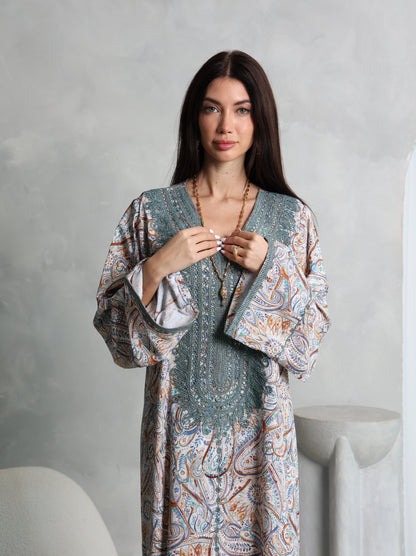 Sage Paisley Kaftan