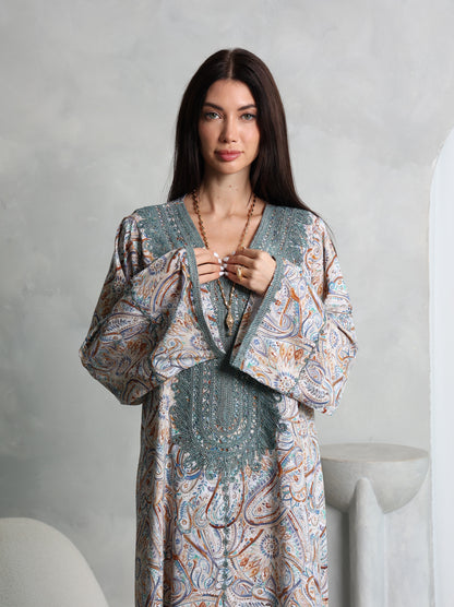 Sage Paisley Kaftan