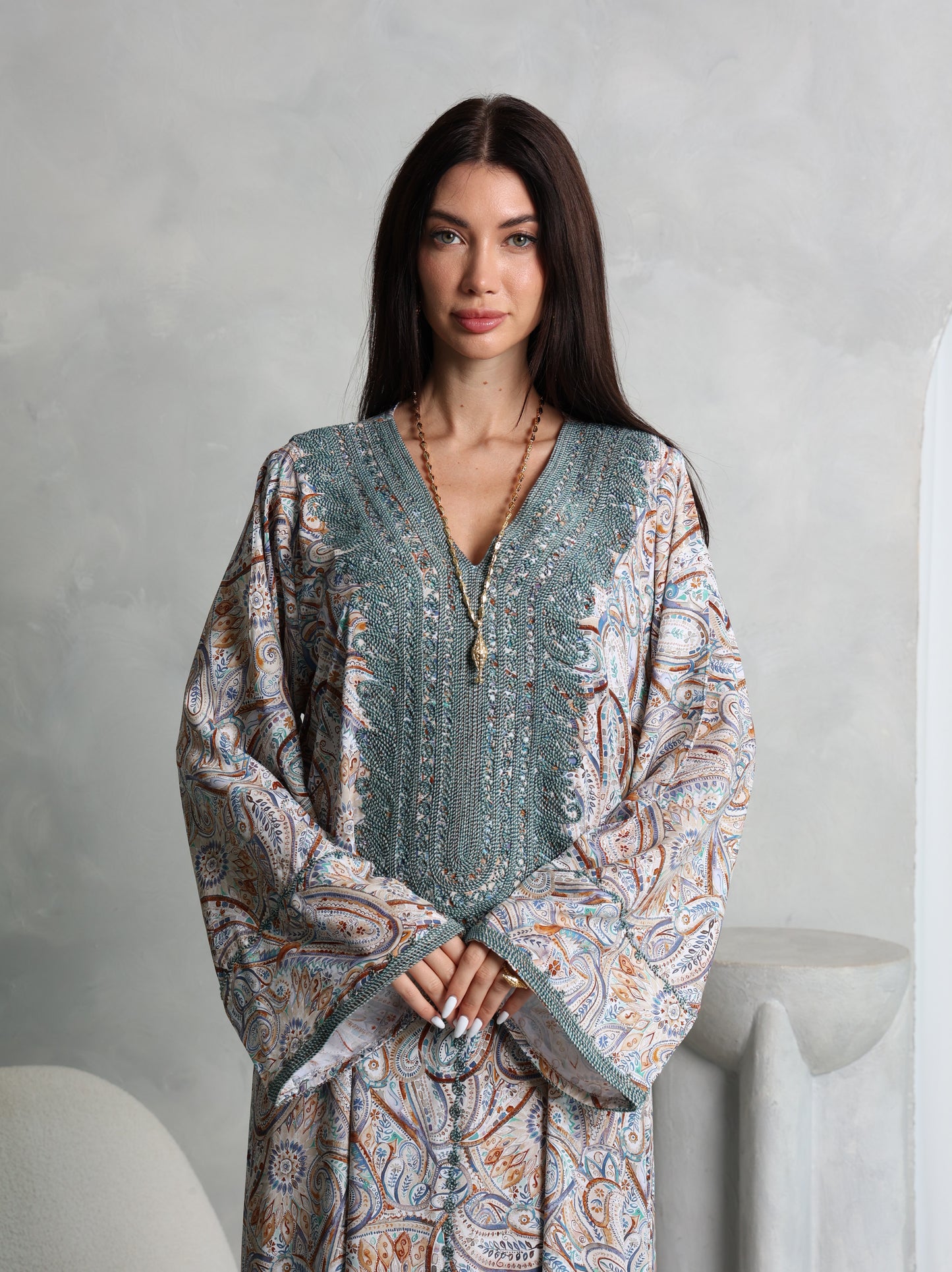 Sage Paisley Kaftan