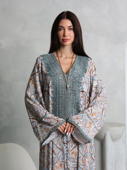 Sage Paisley Kaftan