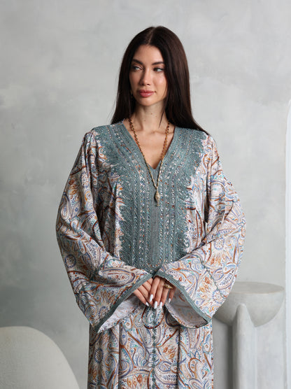 Sage Paisley Kaftan