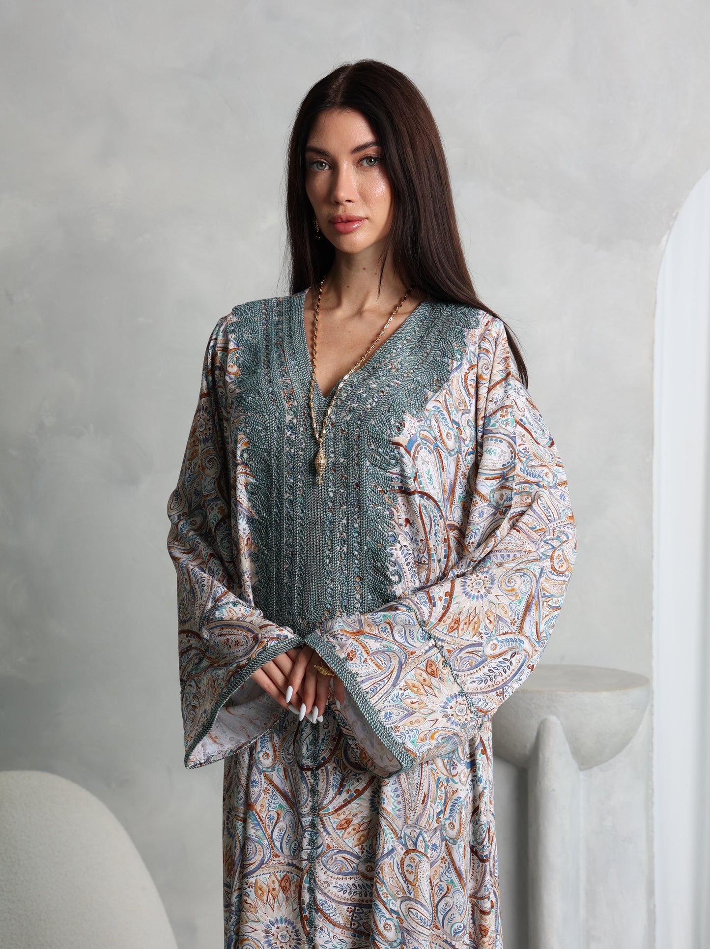 Sage Paisley Kaftan