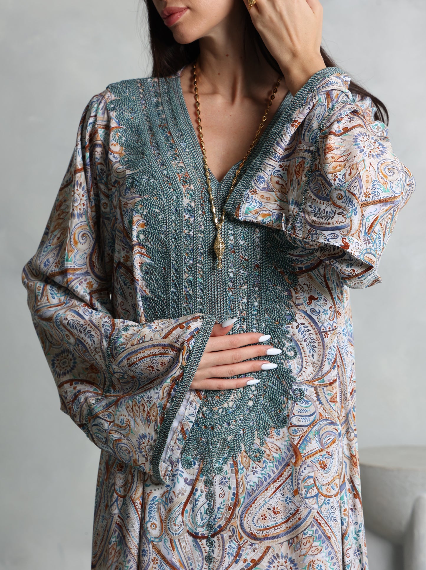 Sage Paisley Kaftan