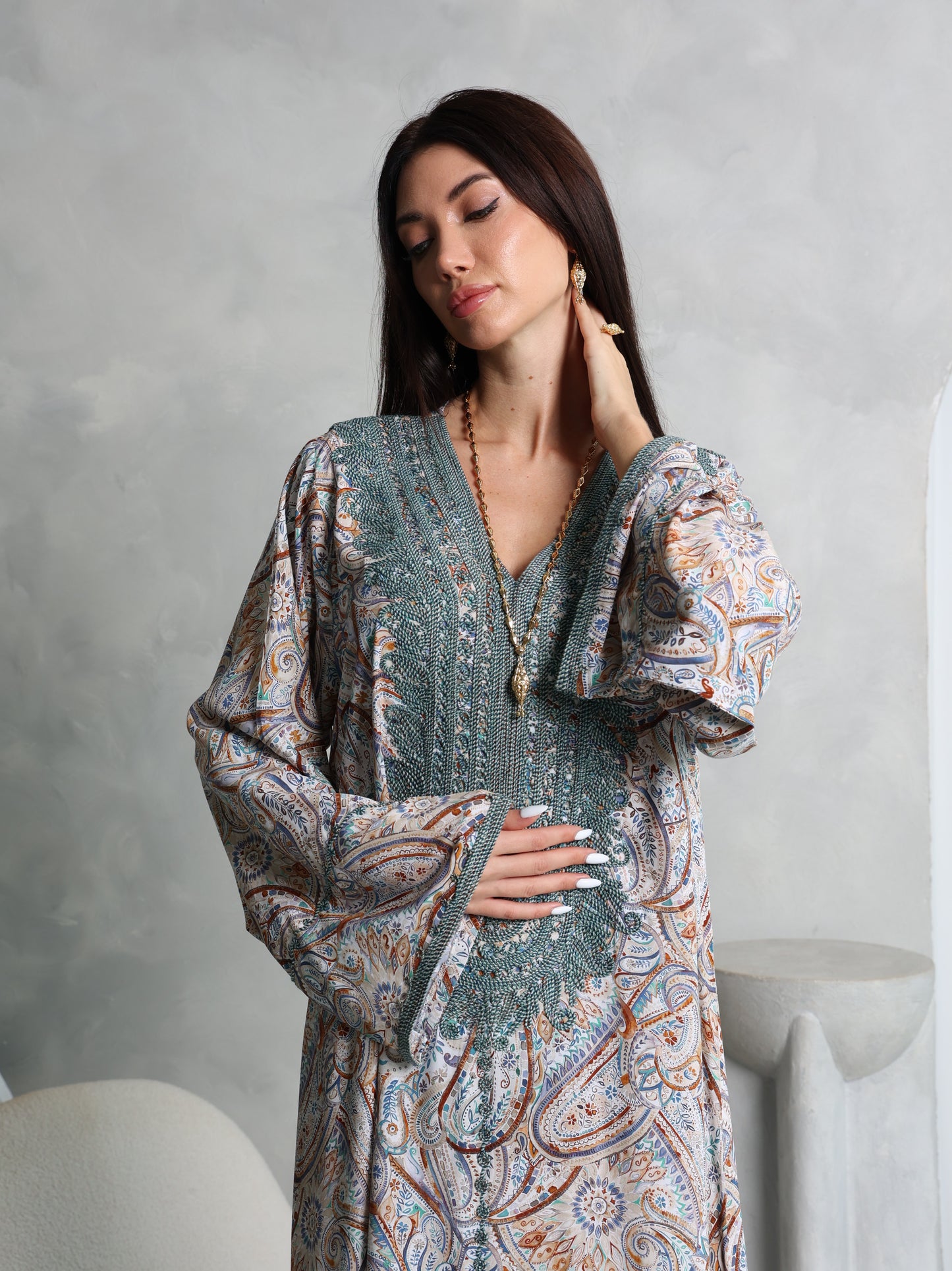 Sage Paisley Kaftan