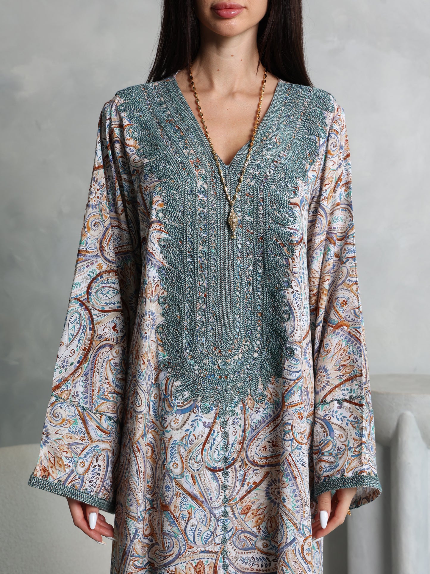 Sage Paisley Kaftan
