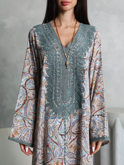 Sage Paisley Kaftan