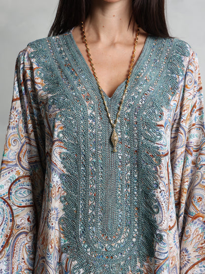 Sage Paisley Kaftan
