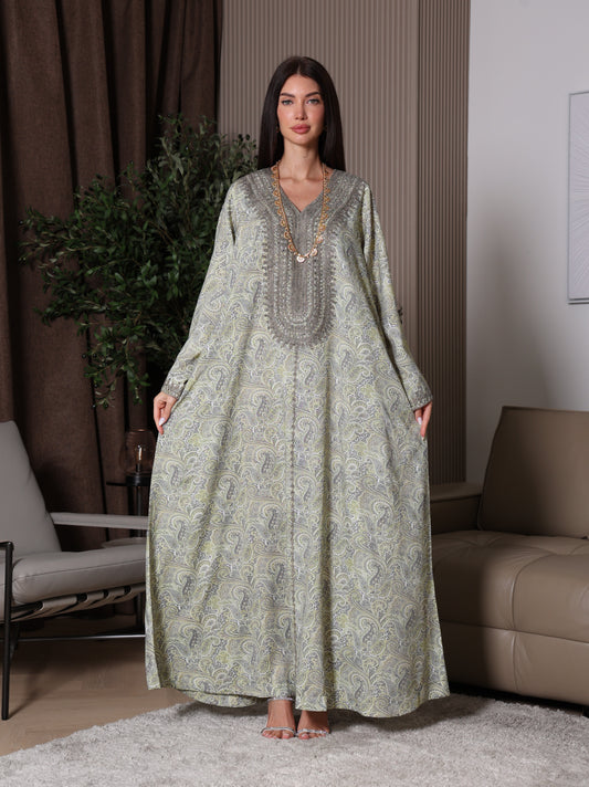 Olive Sage Paisley Kaftan