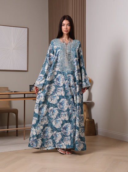 Azure Peony Kaftan