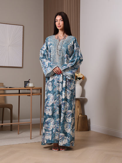Azure Peony Kaftan