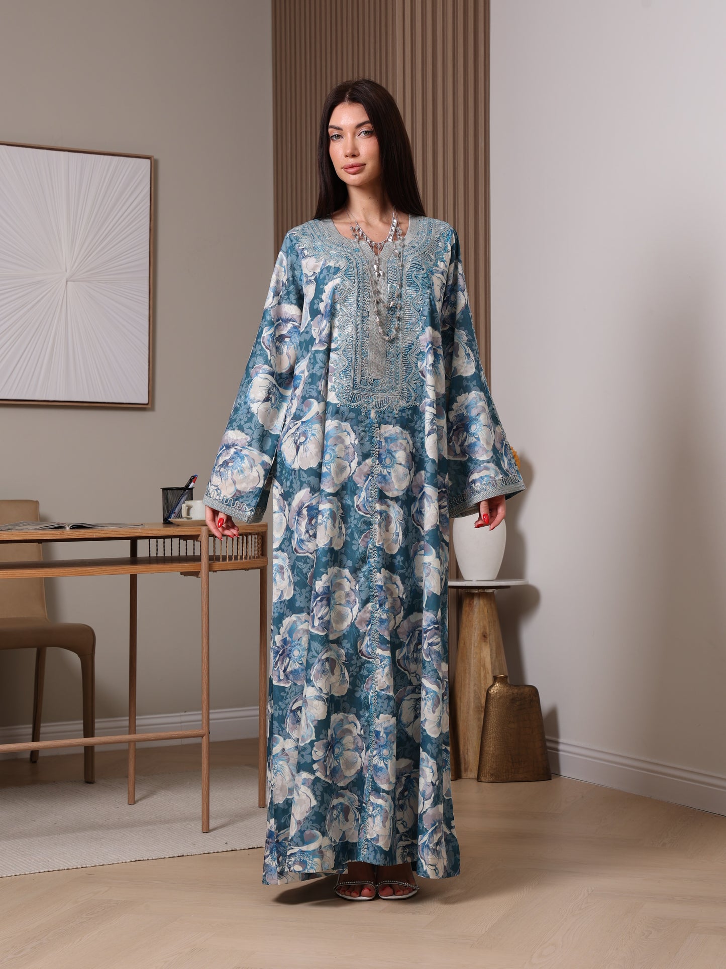 Azure Peony Kaftan