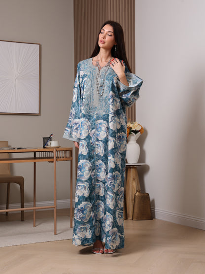 Azure Peony Kaftan