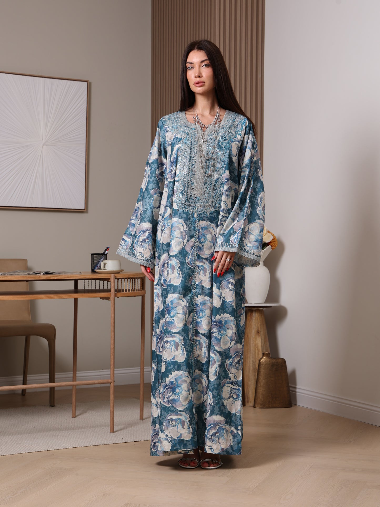 Azure Peony Kaftan