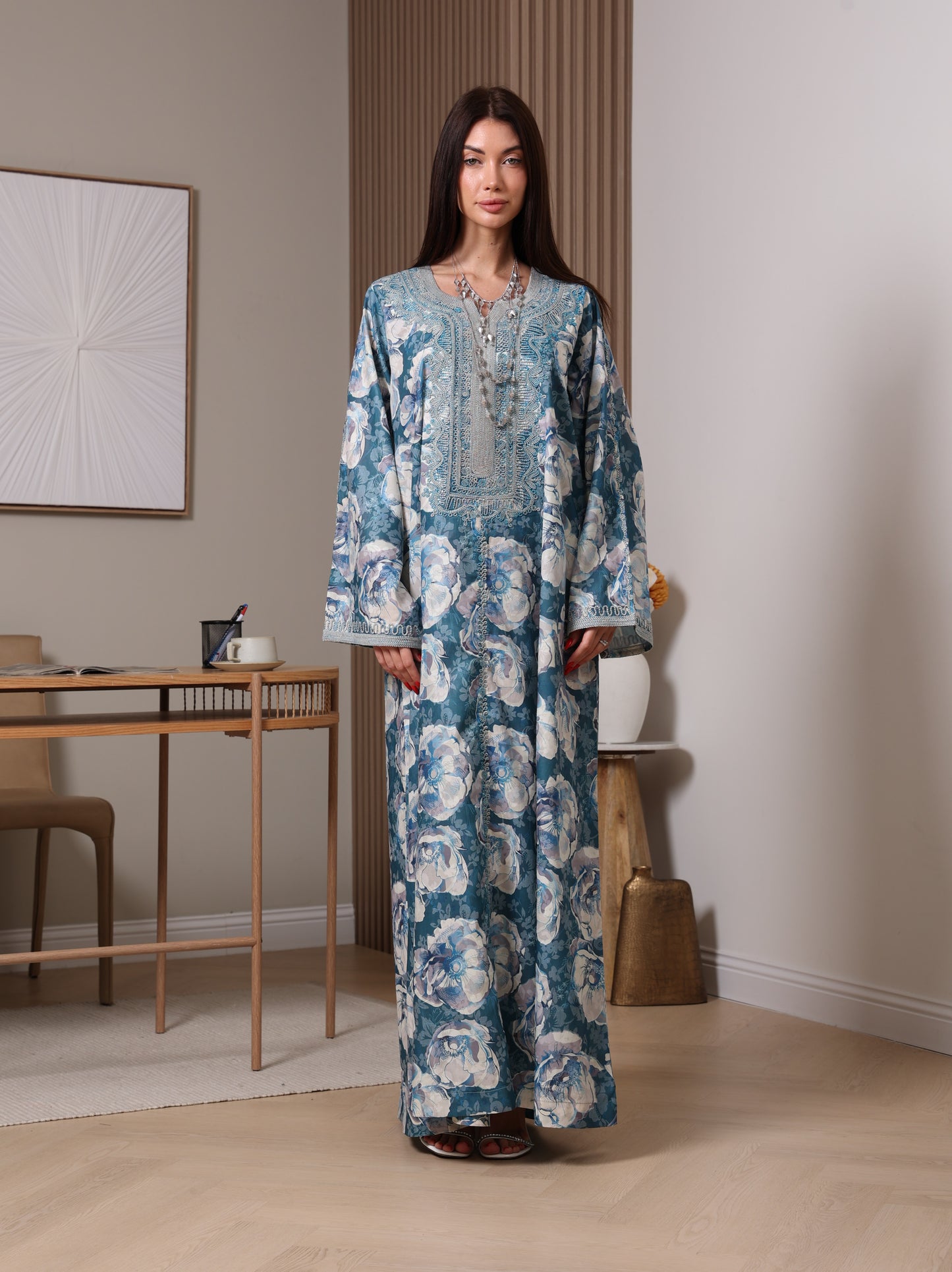 Azure Peony Kaftan