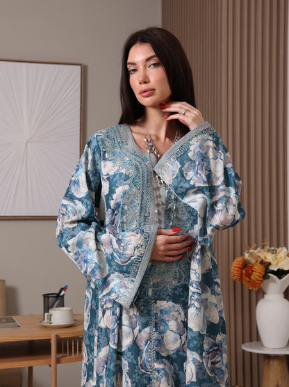 Azure Peony Kaftan