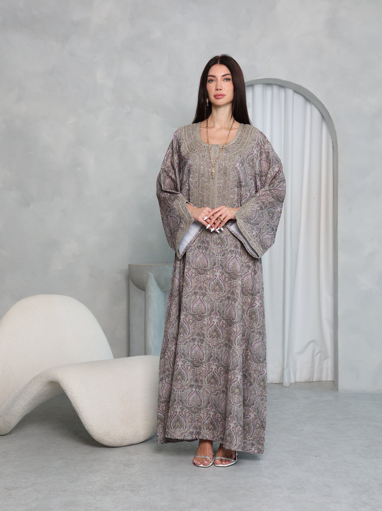 Mauve Paisley Kaftan