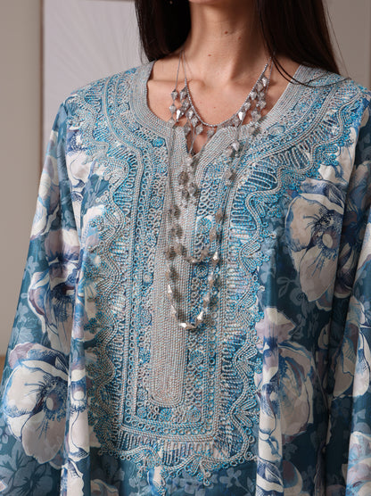 Azure Peony Kaftan