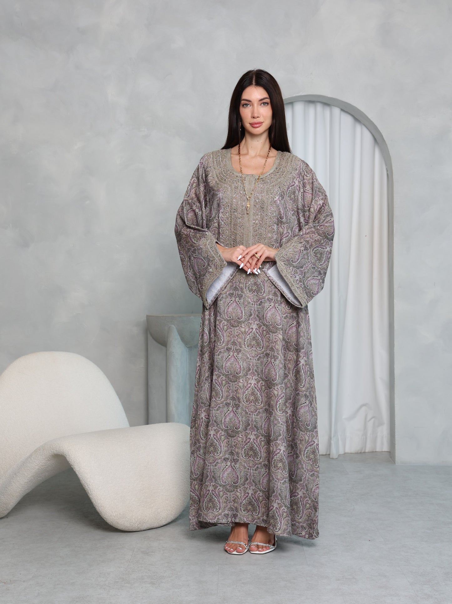 Mauve Paisley Kaftan