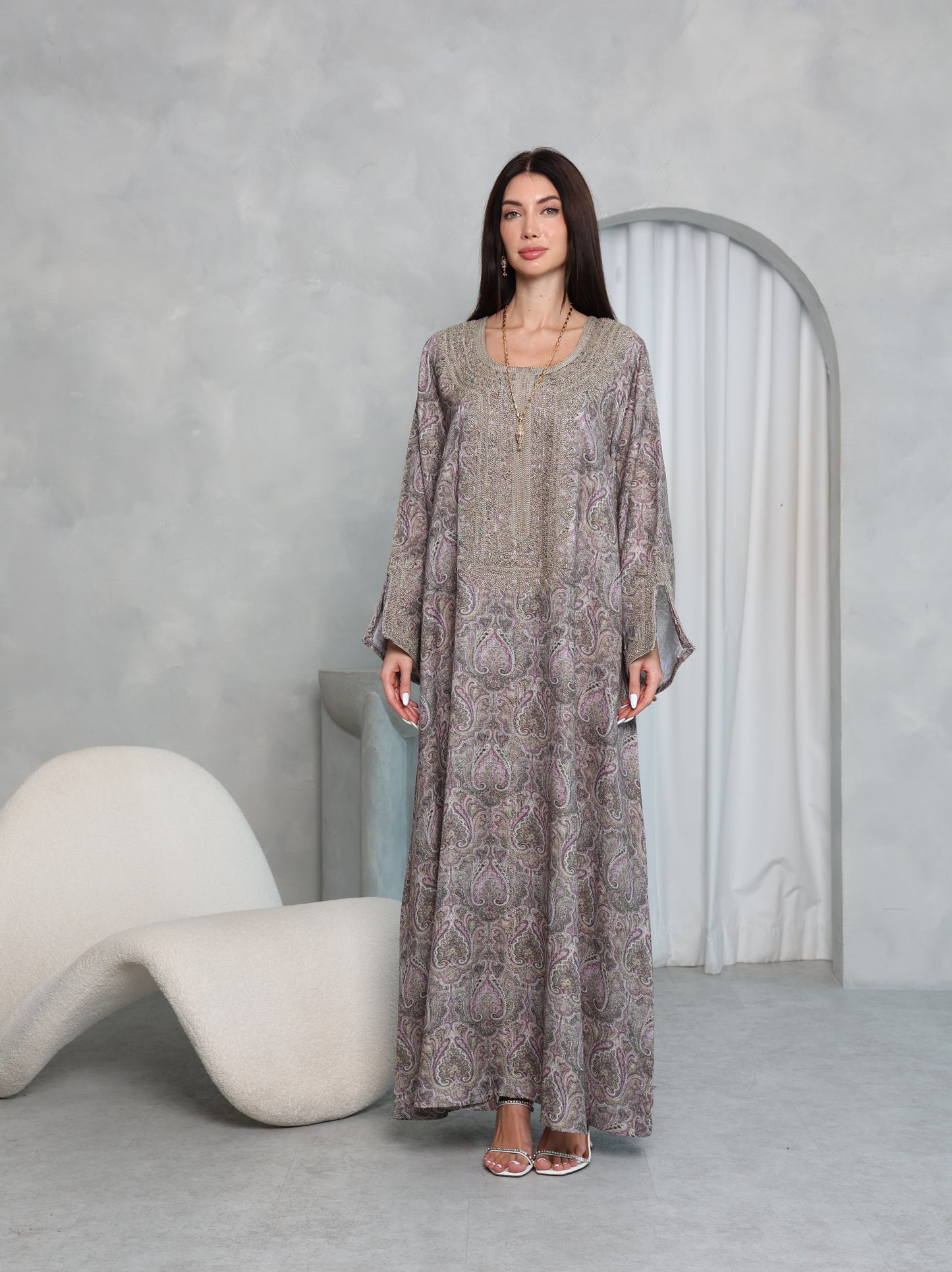 Mauve Paisley Kaftan