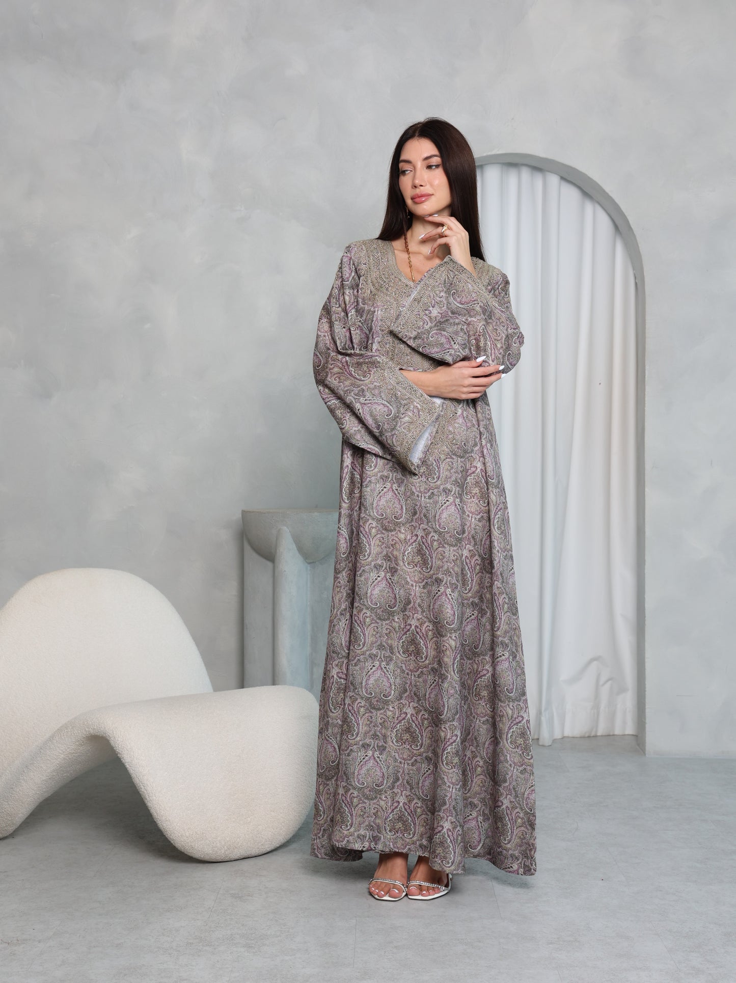 Mauve Paisley Kaftan
