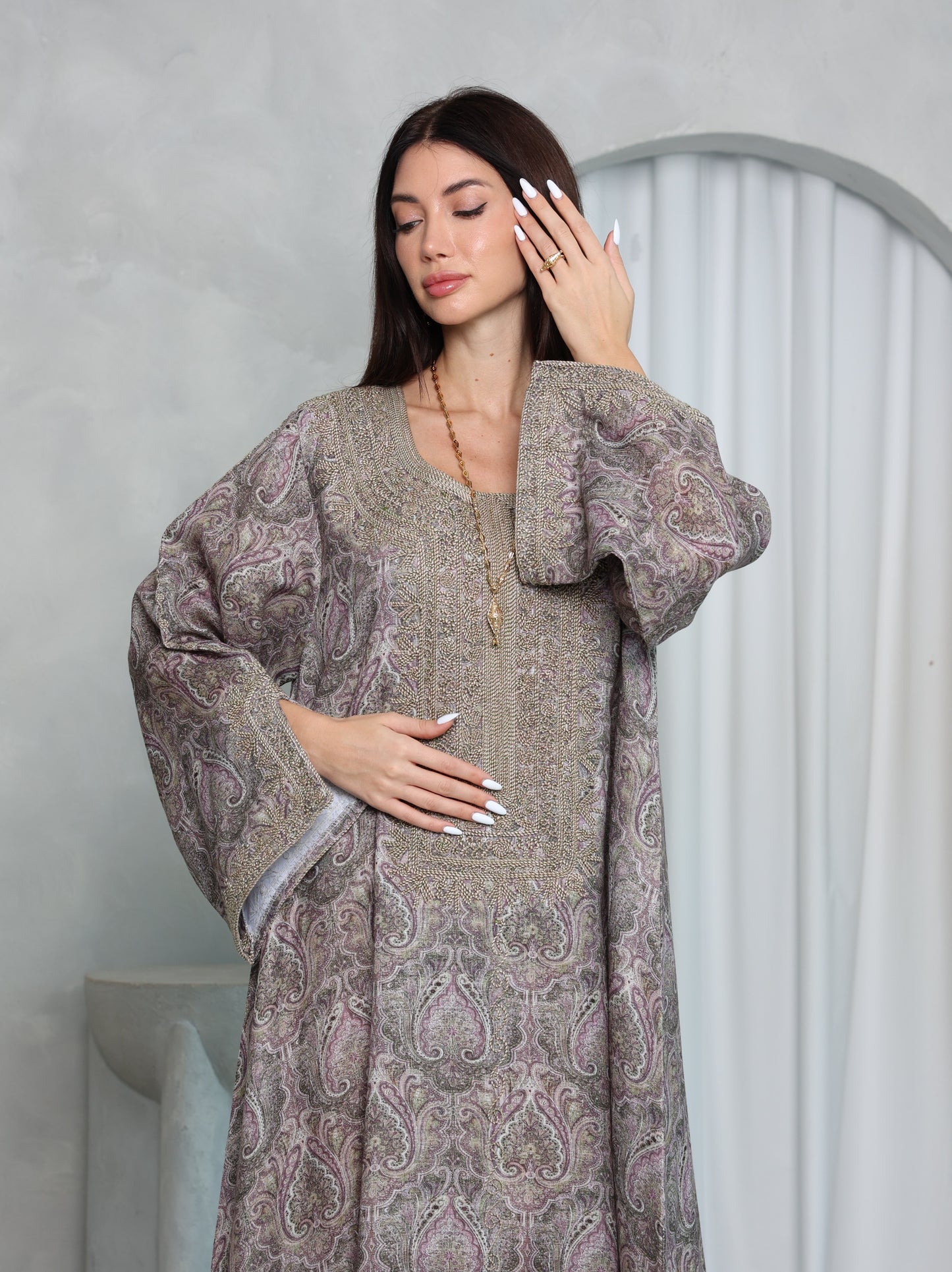 Mauve Paisley Kaftan