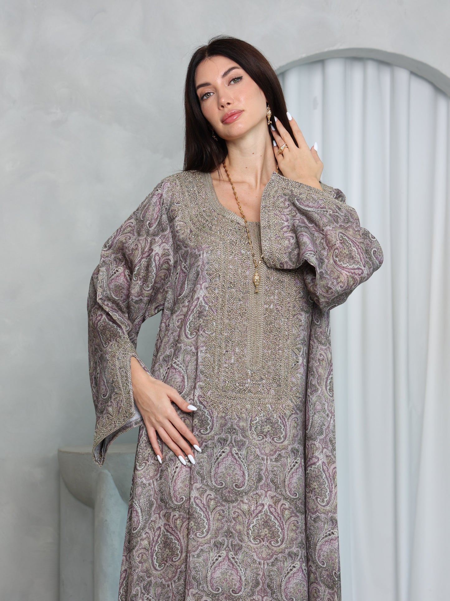 Mauve Paisley Kaftan