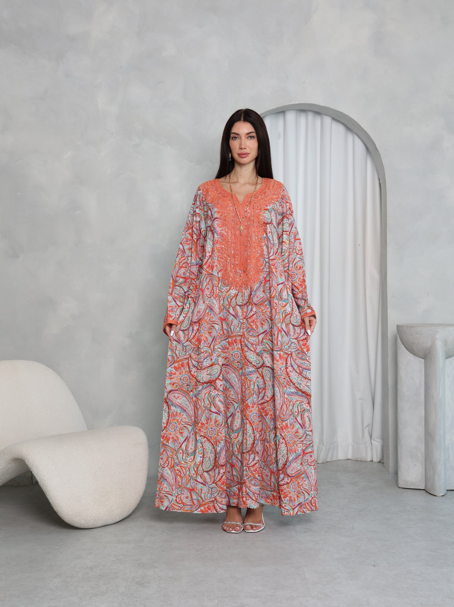 Terracotta Paisley Kaftan