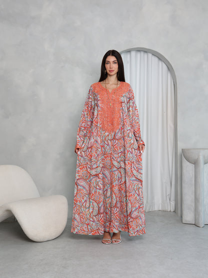 Terracotta Paisley Kaftan