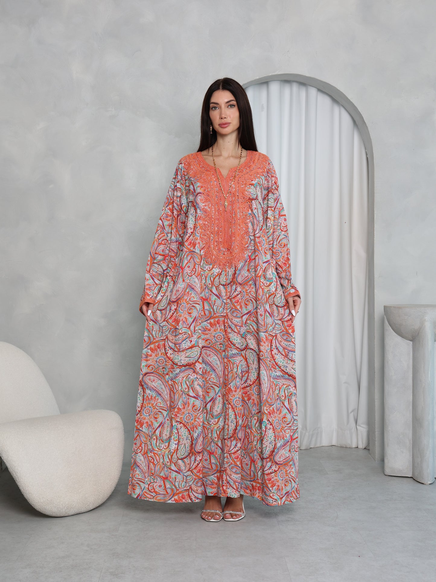 Terracotta Paisley Kaftan
