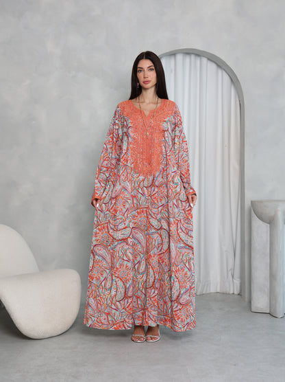 Terracotta Paisley Kaftan