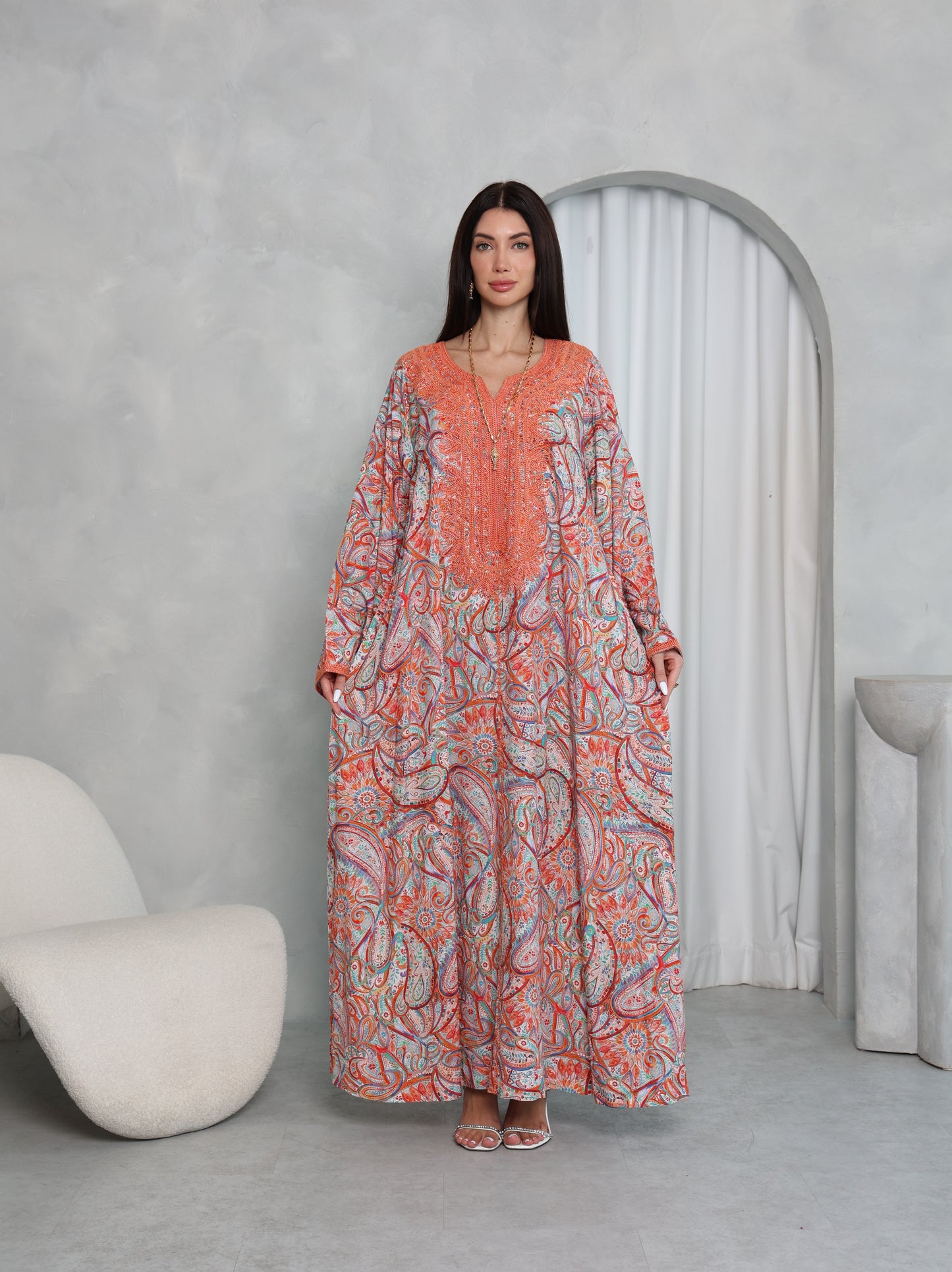 Terracotta Paisley Kaftan