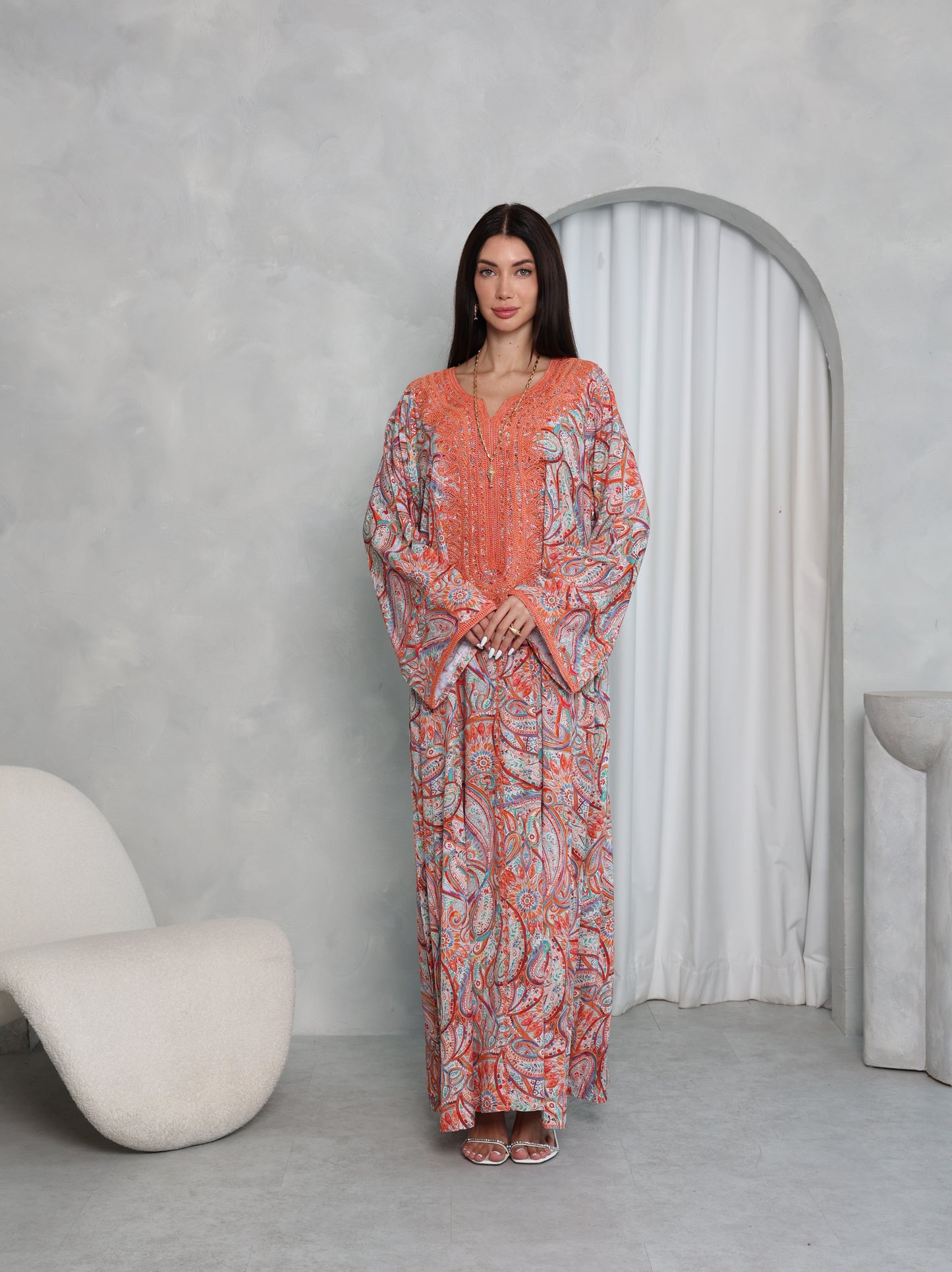 Terracotta Paisley Kaftan