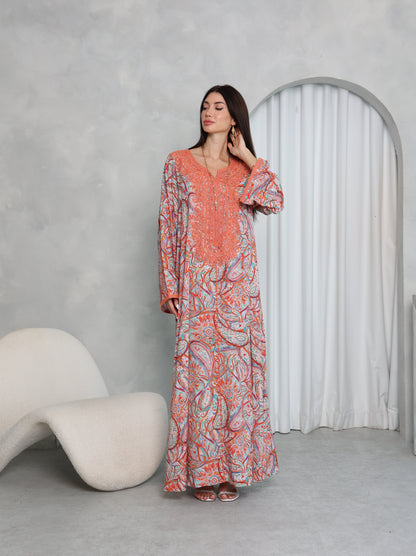 Terracotta Paisley Kaftan