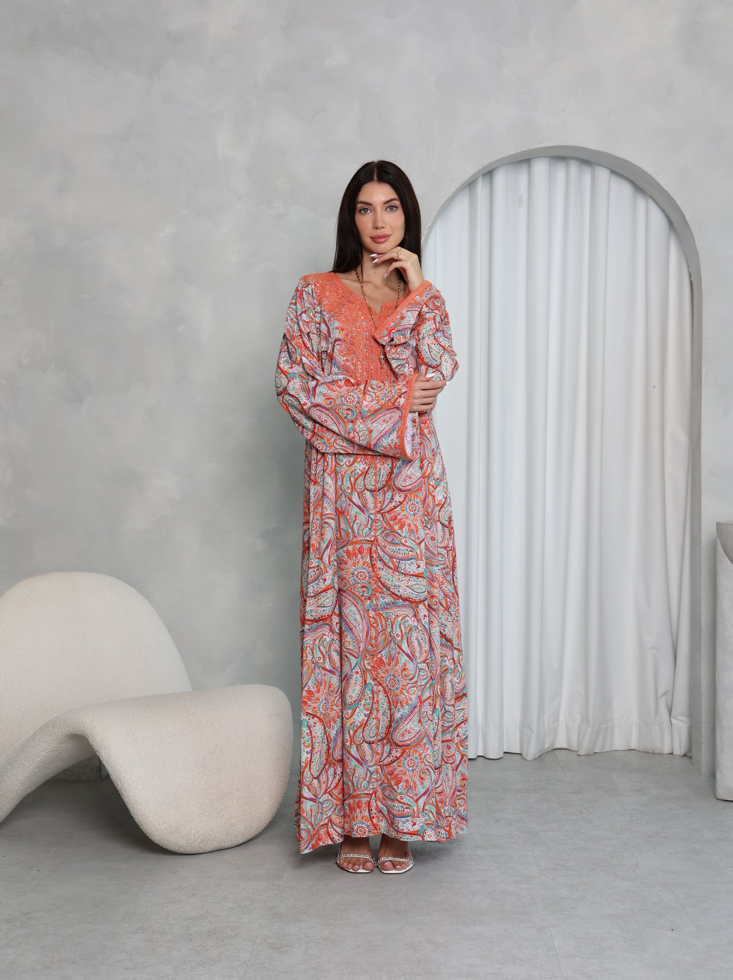Terracotta Paisley Kaftan