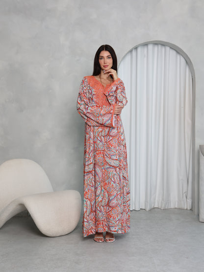Terracotta Paisley Kaftan