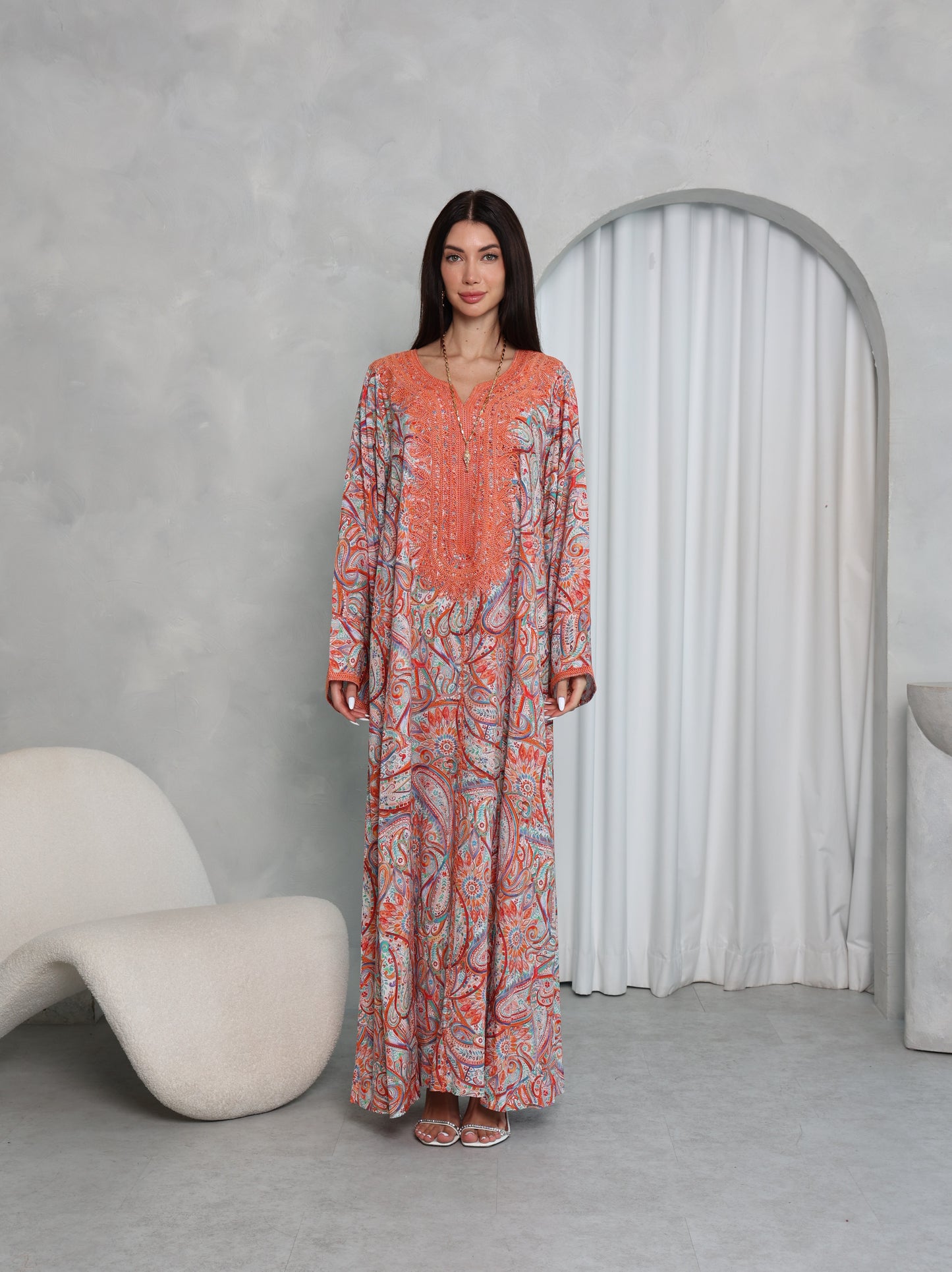 Terracotta Paisley Kaftan