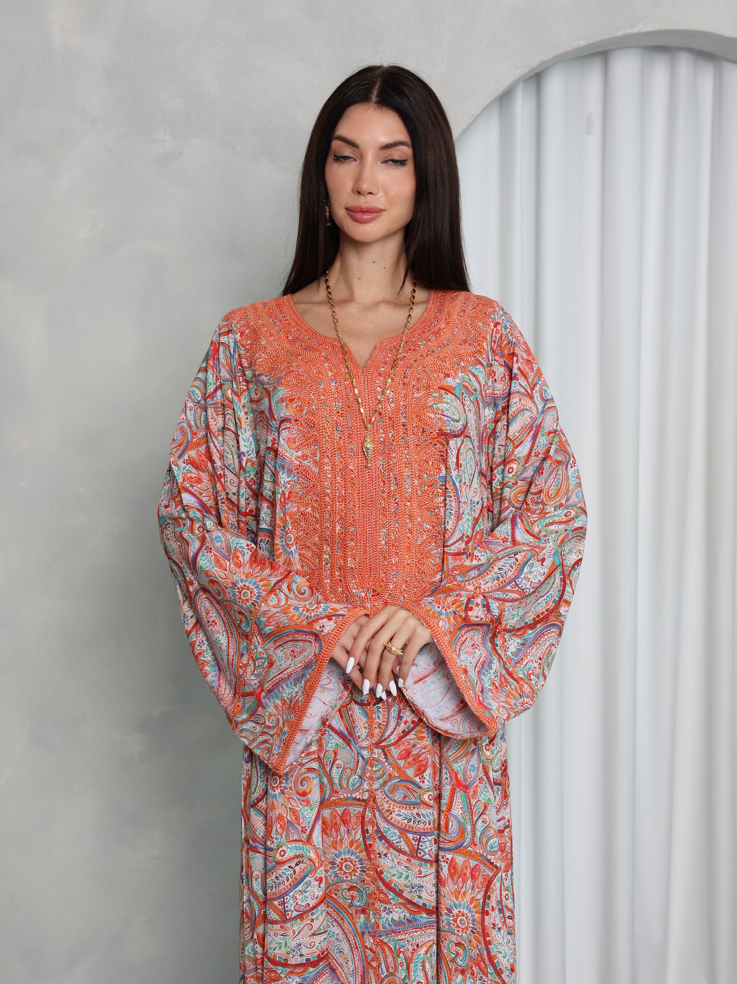 Terracotta Paisley Kaftan