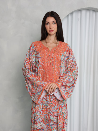 Terracotta Paisley Kaftan