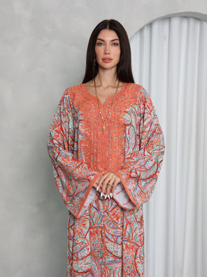 Terracotta Paisley Kaftan