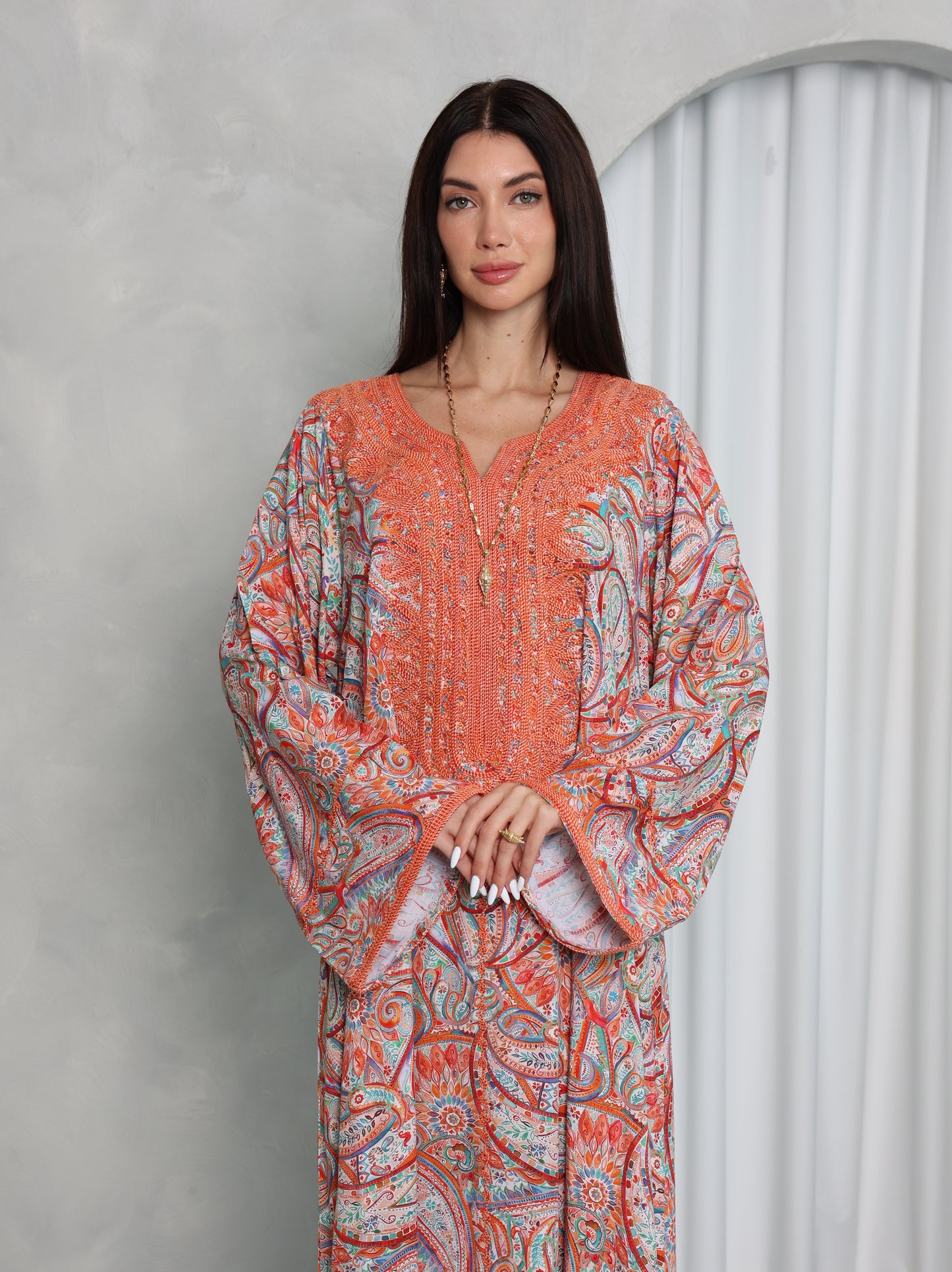 Terracotta Paisley Kaftan
