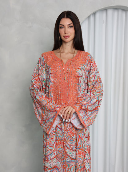 Terracotta Paisley Kaftan