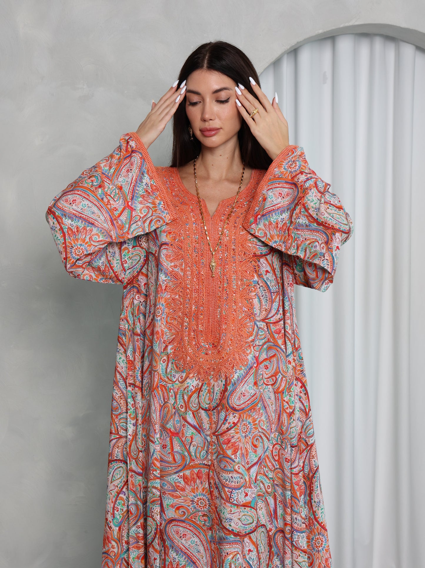 Terracotta Paisley Kaftan