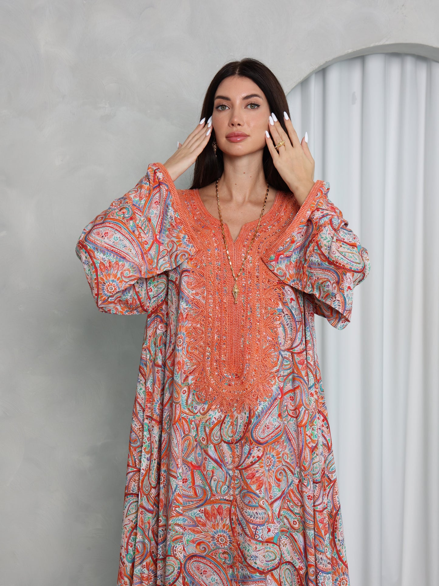 Terracotta Paisley Kaftan