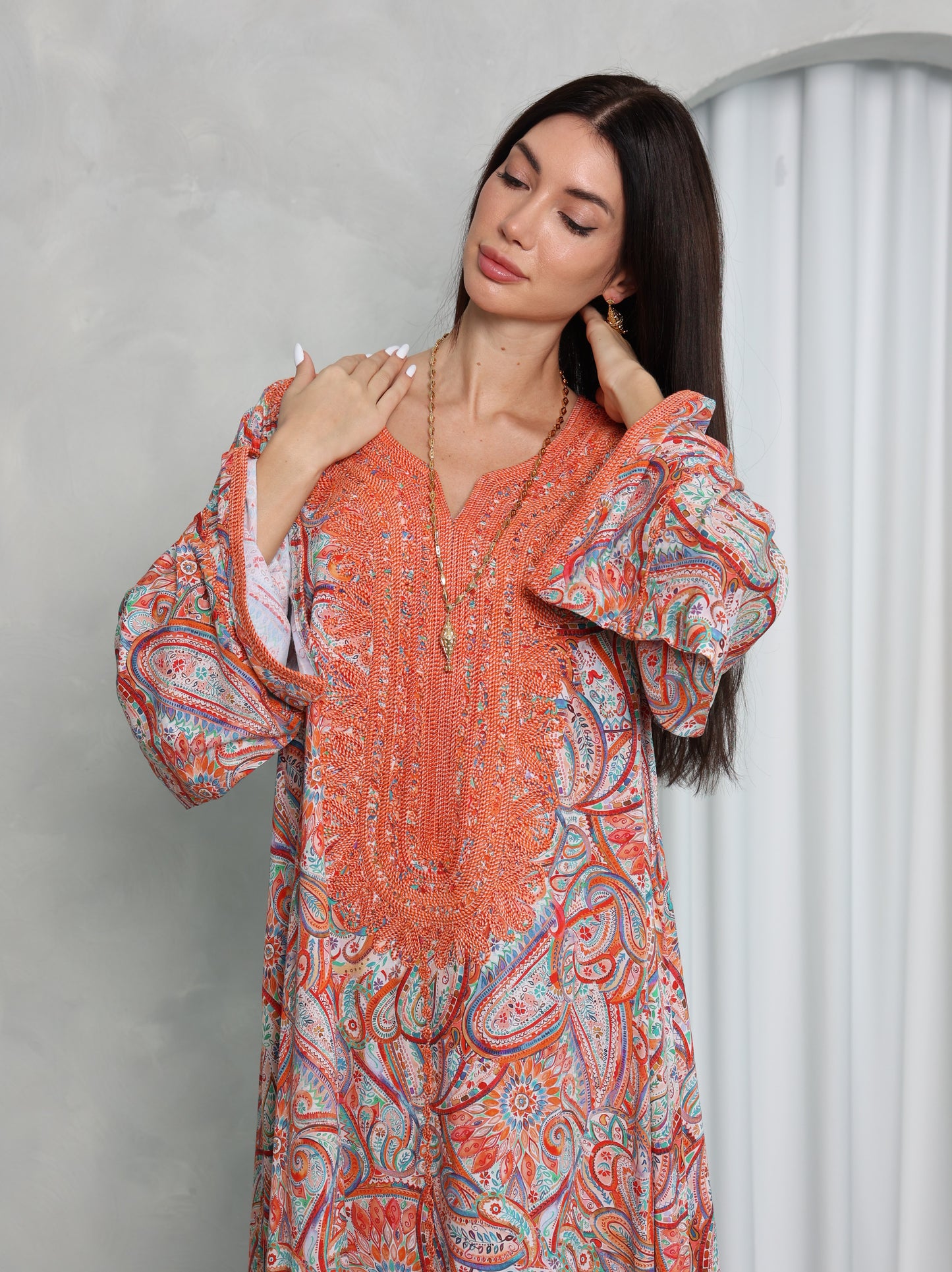 Terracotta Paisley Kaftan