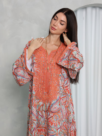 Terracotta Paisley Kaftan