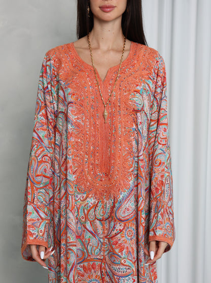 Terracotta Paisley Kaftan